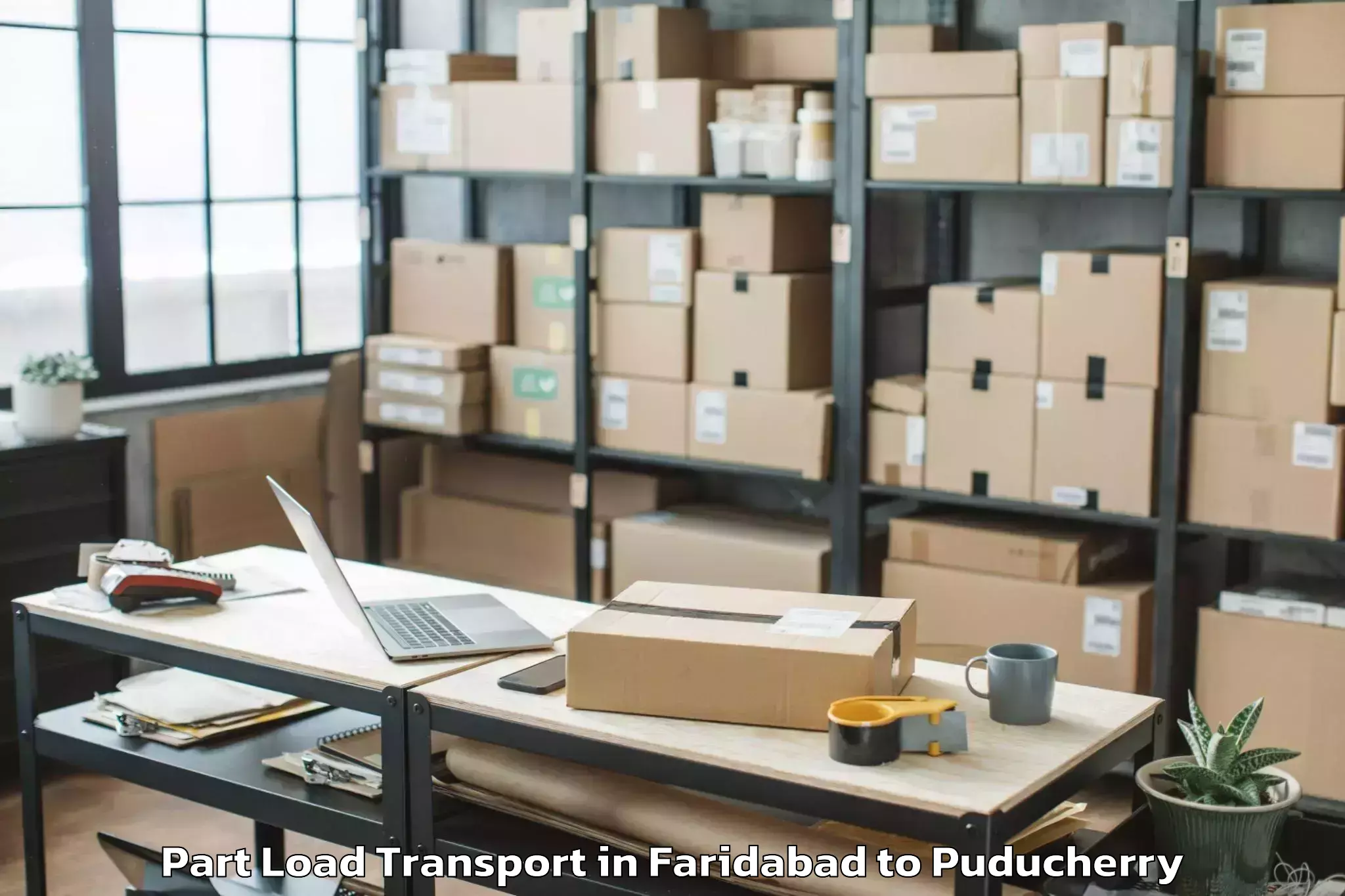 Professional Faridabad to Pondicherry Airport Pny Part Load Transport